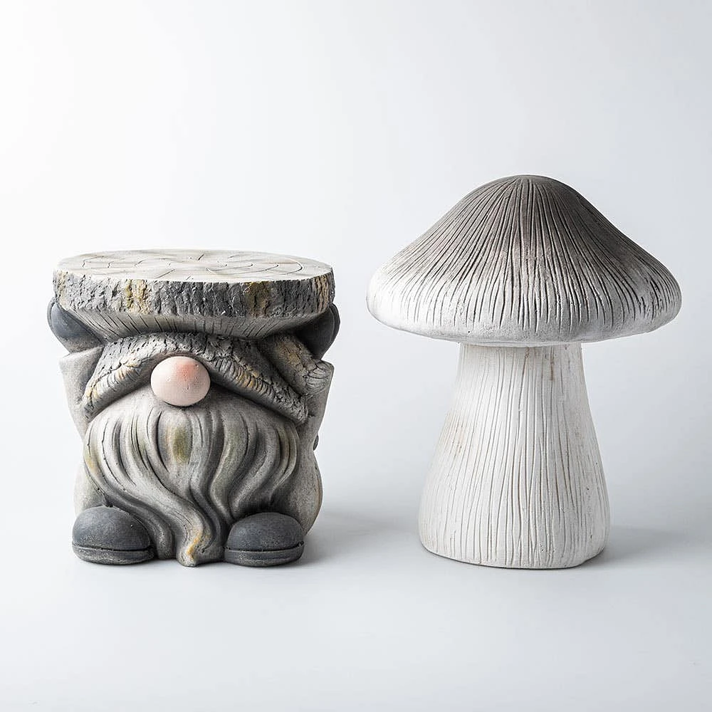 CTG Country Garden 'Mushroom' Sculpture 12" x 15" h (White)