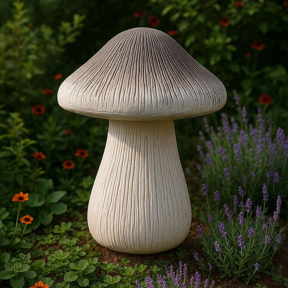CTG Country Garden 'Mushroom' Sculpture 12" x 15" h (White)