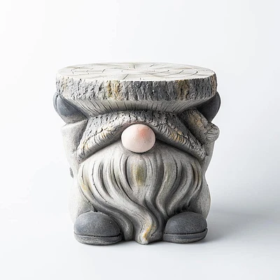 CTG Country Garden 'Gnome' Stool 11.8" x 11.4" (Grey)