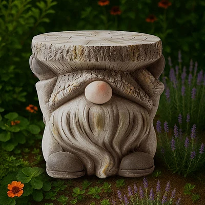 CTG Country Garden 'Gnome' Stool 11.8" x 11.4" (Grey)