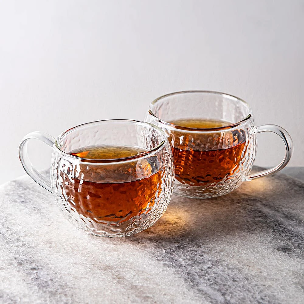 KSP Ripple Glass Mugs - Set/2 270ml (Clear)