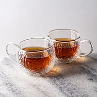 KSP Ripple Glass Mugs - Set/2 270ml (Clear)