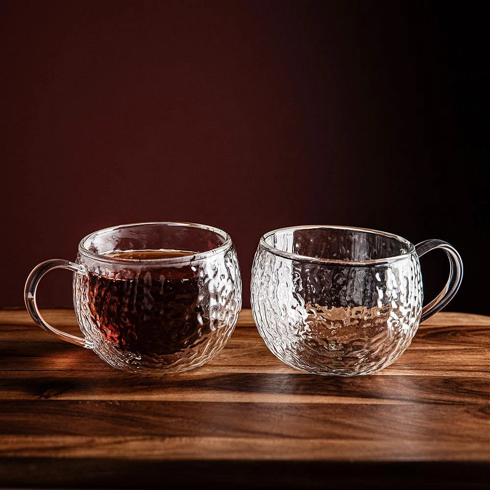 KSP Ripple Glass Mugs - Set/2 270ml (Clear)