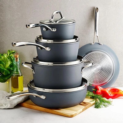 Tramontina Gourmet Non-Stick Cookware Combo - Set of 9 (Black/SS)