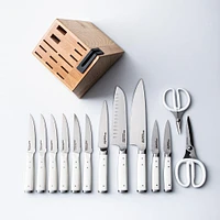 KitchenAid Gourmet Forged Wood Knife Block Combo - Set of 14 (White)