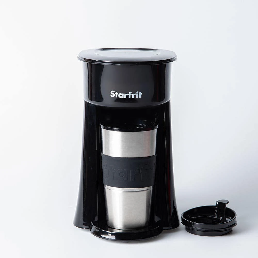 Starfrit Single Serve Coffee Maker with Travel Mug (Black)