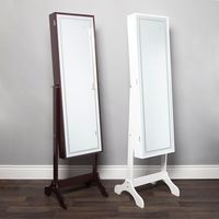 KSP Sophia Floor Mirror LED Jewelry Cabinet (Brown) 48 x 40 x 161 cm
