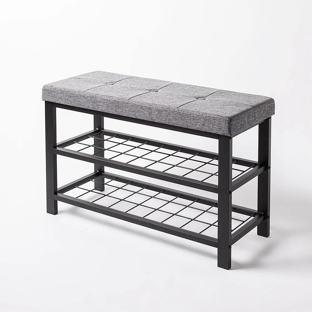 ITY Fabric Bench with Storage 32 x 12.8 x 20" (Grey)