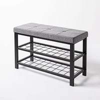ITY Fabric Bench with Storage 32 x 12.8 x 20" (Grey)