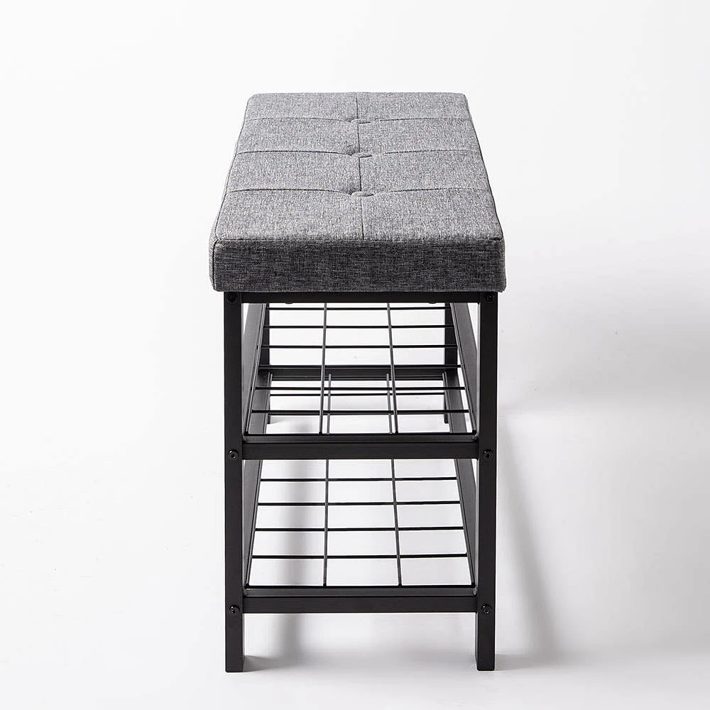 ITY Fabric Bench with Storage 32 x 12.8 x 20" (Grey)