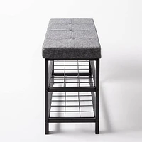 ITY Fabric Bench with Storage 32 x 12.8 x 20" (Grey)