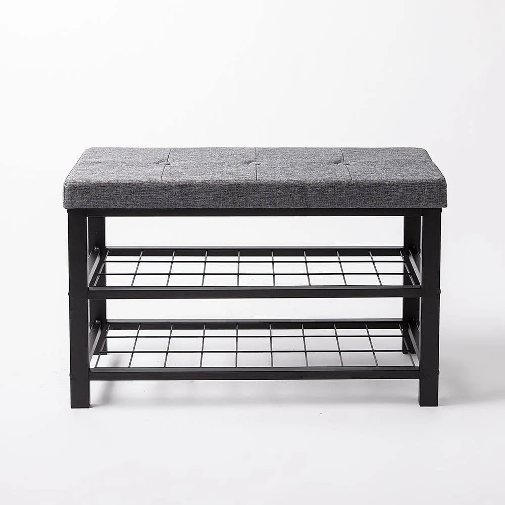 ITY Fabric Bench with Storage 32 x 12.8 x 20" (Grey)