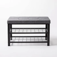 ITY Fabric Bench with Storage 32 x 12.8 x 20" (Grey)