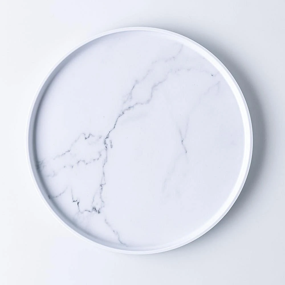 KSP Enzo Melamine Dinner Plate 10.25" Dia. (Marble White)