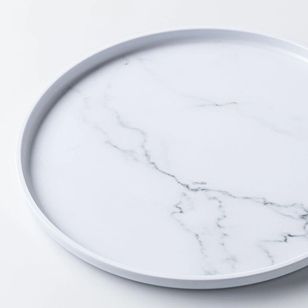 KSP Enzo Melamine Dinner Plate 10.25" Dia. (Marble White)