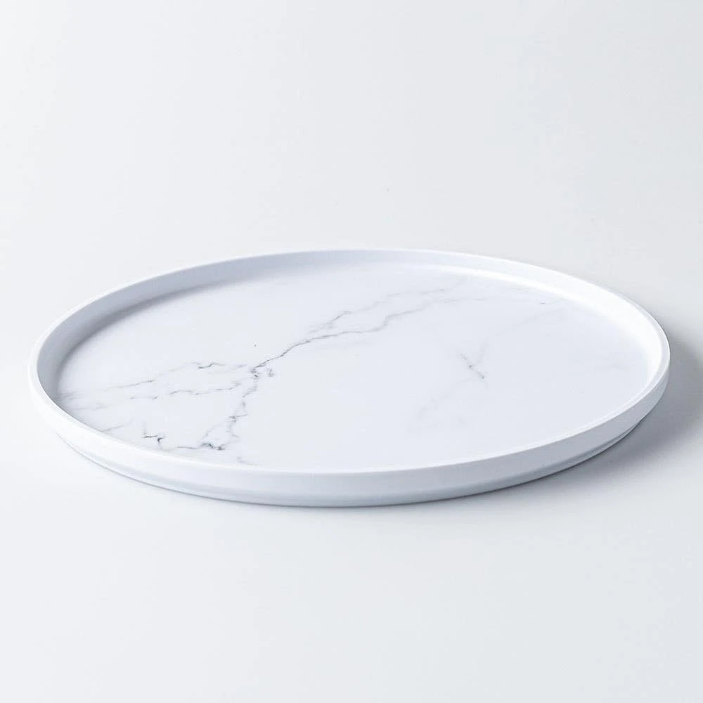 KSP Enzo Melamine Dinner Plate 10.25" Dia. (Marble White)