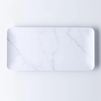 KSP Enzo Melamine Rectangle Platter 14 x 7" (Marble White)