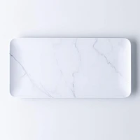 KSP Enzo Melamine Rectangle Platter 14 x 7" (Marble White)