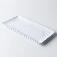 KSP Enzo Melamine Rectangle Platter 14 x 7" (Marble White)