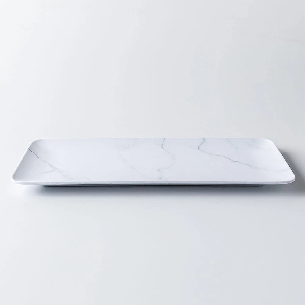KSP Enzo Melamine Rectangle Platter 14 x 7" (Marble White)