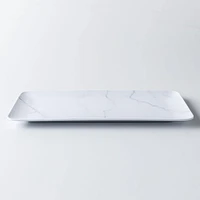 KSP Enzo Melamine Rectangle Platter 14 x 7" (Marble White)