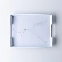 KSP Enzo Melamine Rectangle Serve Tray 16 x 12" (Marble White)
