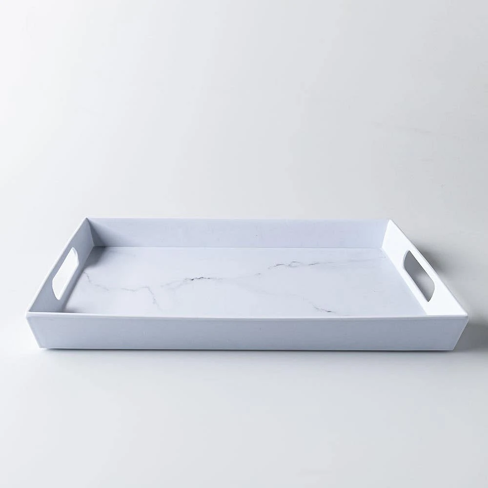 KSP Enzo Melamine Rectangle Serve Tray 16 x 12" (Marble White)