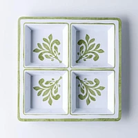 KSP Verde Melamine 4-Section Serve Tray 13.5" sq.