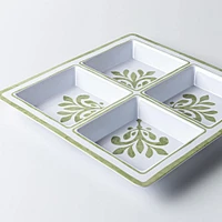 KSP Verde Melamine 4-Section Serve Tray 13.5" sq.