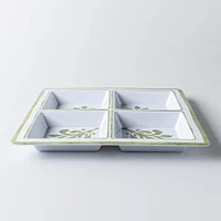 KSP Verde Melamine 4-Section Serve Tray 13.5" sq.