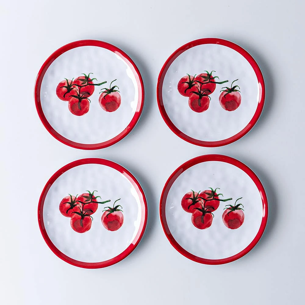 KSP Nibble 'Tomato' Melamine Tidbit Plate - Set of 4