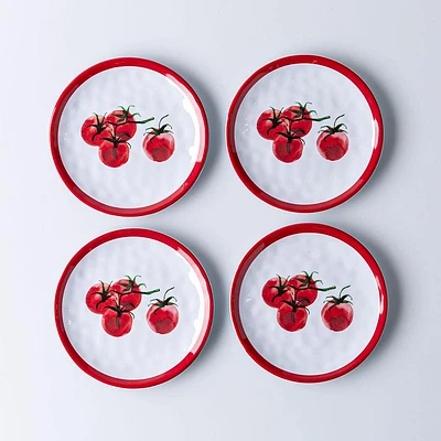 KSP Nibble 'Tomato' Melamine Tidbit Plate - Set of 4