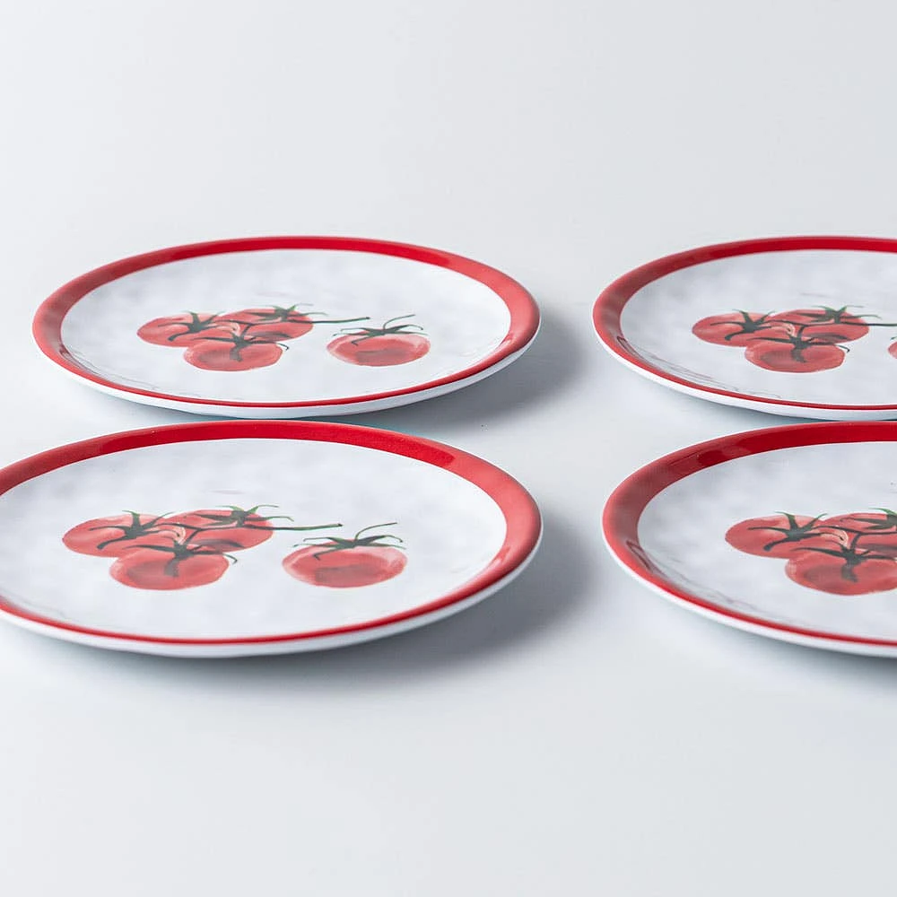 KSP Nibble 'Tomato' Melamine Tidbit Plate - Set of 4