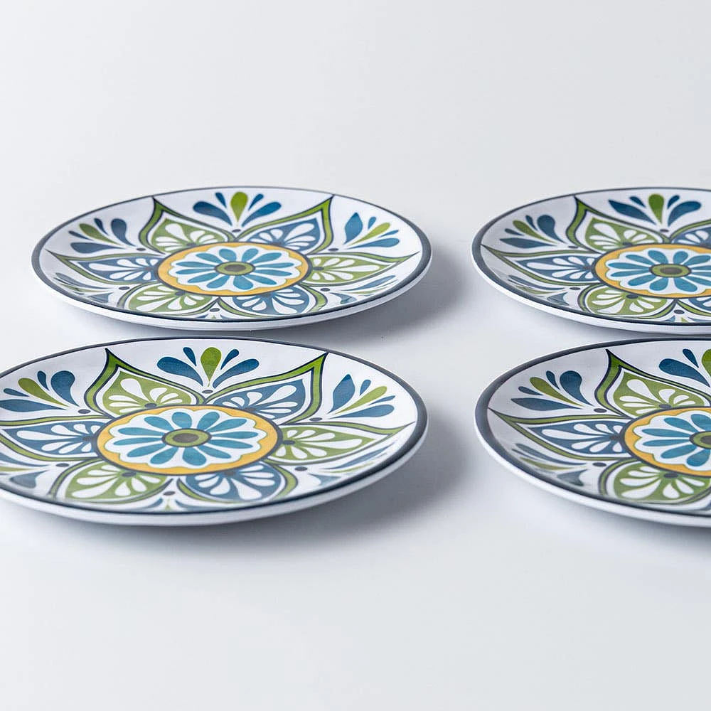 KSP Nibble 'Madrid' Melamine Tidbit Plate - Set of 4