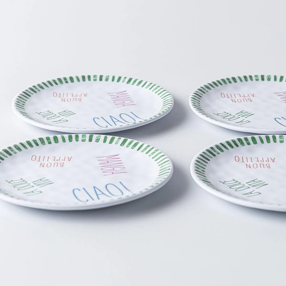 KSP Nibble 'Sayings' Melamine Tidbit Plate - Set of 4