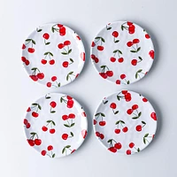 KSP Nibble 'Cherries' Melamine Tidbit Plate - Set of 4