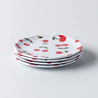 KSP Nibble 'Cherries' Melamine Tidbit Plate - Set of 4