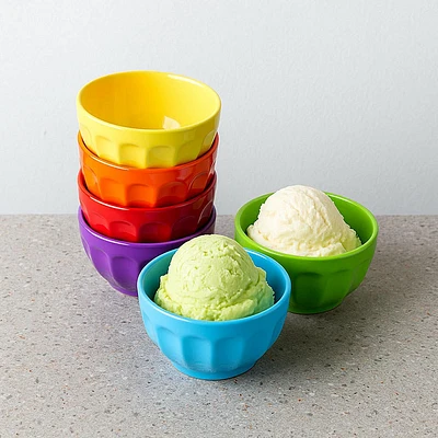 KSP Colour Fun Melamine Ice Cream Bowl - Set of 6 (Multi Colour)