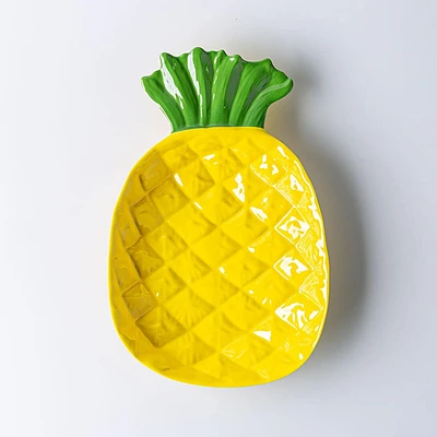 KSP Figural 'Pineapple' Melamine Serving Tray 15.25"