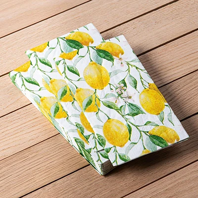 Harman 3-Ply 'Fresh Lemon' Printed Guest Paper Napkin - S/16 10x16"