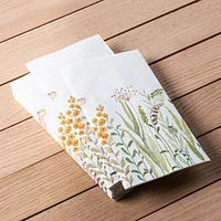 Harman 3-Ply 'Flower Border' Printed Guest Paper Napkin - S/16 10x16"