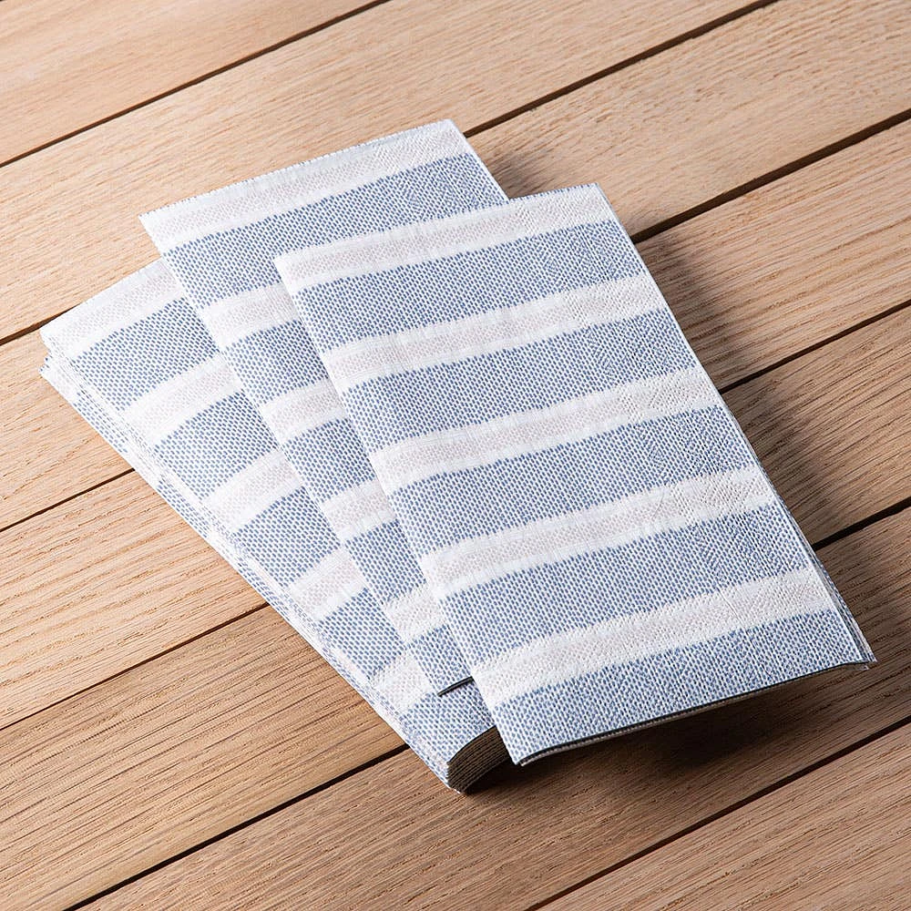 Harman 3-Ply 'Soft Stripe' Printed Guest Paper Napkin - S/6 (Blue)