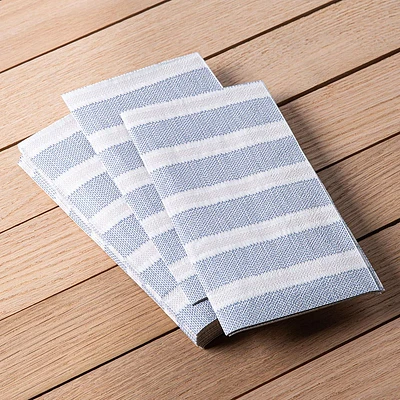 Harman 3-Ply 'Soft Stripe' Printed Guest Paper Napkin - S/6 (Blue)