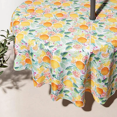 Harman Zipper 'Citrus Water' Patio Tablecloth 70" Round (Multi Colour)