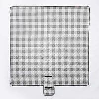 Needle & Pine Water Resistant 'Buffalo Check' Outdoor Blanket Wht/Grey