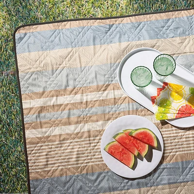Needle & Pine Water Resistant 'Cruz Stripe' Outdoor Blanket (Tan)