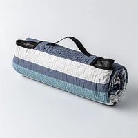Needle & Pine Water Resistant 'Waffle Stripe' Outdoor Blanket (Navy)