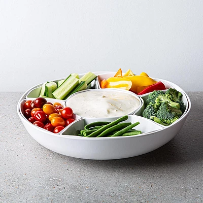 KSP Spin Melamine Turntable Tray - Set of 7 15" Dia. (White)