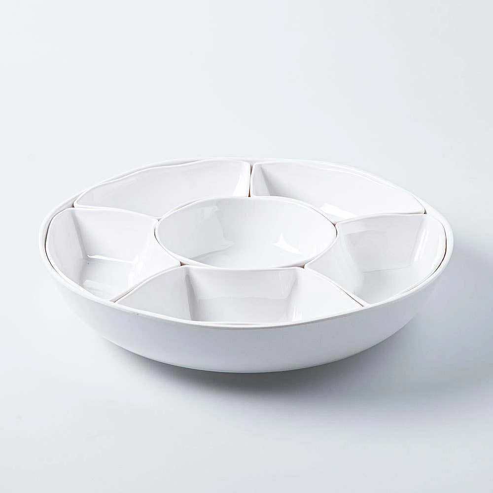 KSP Spin Melamine Turntable Tray - Set of 7 15" Dia. (White)