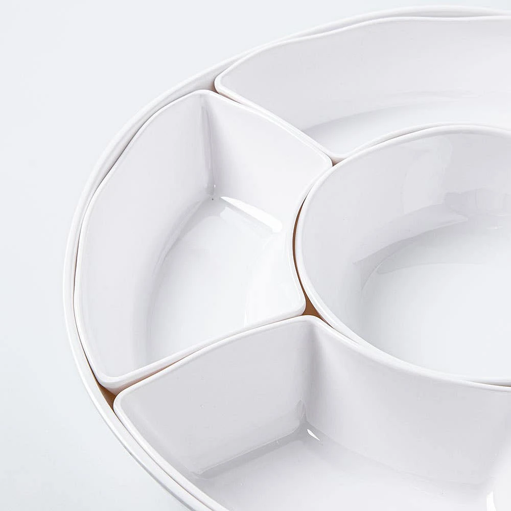 KSP Spin Melamine Turntable Tray - Set of 7 15" Dia. (White)